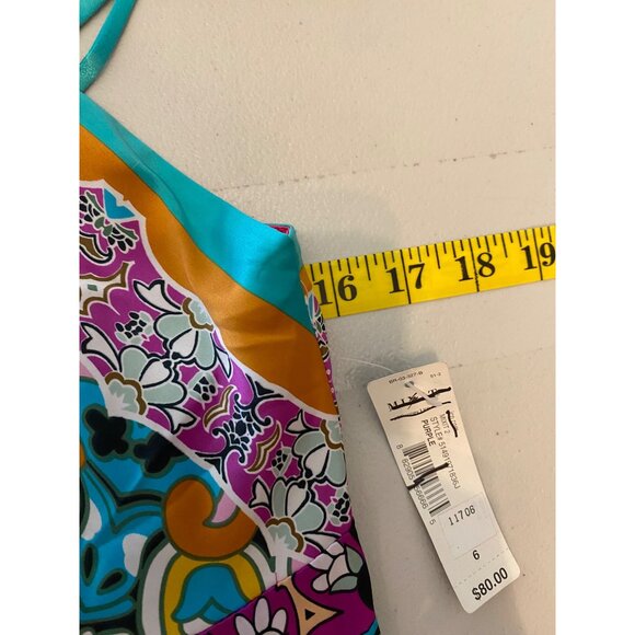 NWT Mixit Multi-Color Sleeveless Dress Vibrant Print Adjustable Straps Size 6 - Picture 8 of 10